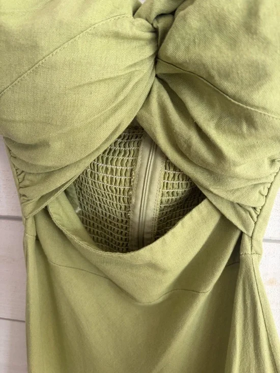 Petal & Pup Rosetta dress Sage Green Strapless Twist Maxi Dress - Picture 7 of 14